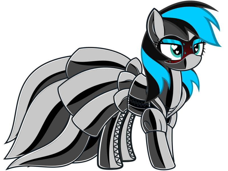 Size: 8000x6003 | Tagged: source needed, suggestive, alternate version, artist:severity-gray, oc, oc:nightlight aura, unofficial characters only, pegasus, pony, ahegao, annoyed, black coat, blue eyeshadow, blushing, bondage, clothes, corset, dress, encasement, eyeshadow, female, gala dress, green eyes, heart eyes, hood, image, latex, latex boots, latex corset, latex dress, latex suit, looking up, makeup, mare, open mouth, png, show accurate, simple background, solo, solo female, sweat, transparent background, two toned mane, wingding eyes, wingless