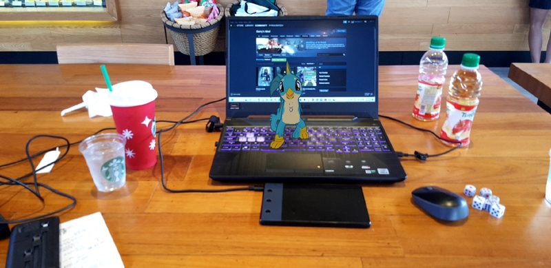 Size: 1776x864 | Tagged: safe, derpibooru import, photographer:horsesplease, gallus, augmented reality, christmas, gameloft, holiday, image, jpeg, malaysia, starbucks