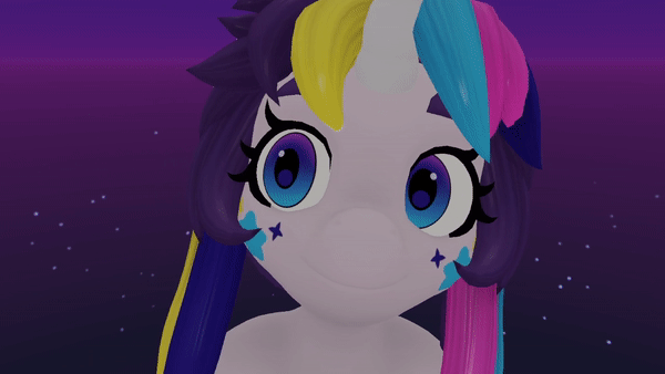 Size: 600x338 | Tagged: safe, derpibooru import, oc, oc:indigo wire, oc:party pie, anthro, unicorn, 3d, 3d model, animated, anthro oc, dab, gif, image, solo, virtual reality, vrchat, wave