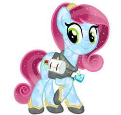 Size: 2992x2841 | Tagged: safe, artist:sjart117, derpibooru import, oc, oc:rose letter, unofficial characters only, crystal pony, pony, bag, clothes, crystal heart, crystal pony oc, female, headband, image, jewelry, mailmare, mare, necklace, png, raised hoof, shoes, simple background, smiling, solo, the crystal empire 10th anniversary, transparent background, uniform