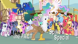 Size: 1024x576 | Tagged: safe, artist:mlp-silver-quill, derpibooru import, amethyst star, apple bloom, applejack, big macintosh, bon bon, cheerilee, cloudchaser, comet tail, flitter, fluttershy, lyra heartstrings, minuette, pinkie pie, princess celestia, princess luna, rainbow dash, rarity, scootaloo, spike, starlight glimmer, sweetie belle, sweetie drops, thunderlane, twilight sparkle, oc, oc:clutterstep, oc:silver quill, alicorn, earth pony, pegasus, pony, unicorn, after the fact, cutie mark crusaders, image, jpeg, lickety split (g4), title card, youtube link