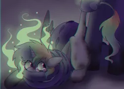 Size: 2800x2000 | Tagged: semi-grimdark, artist:puppie, derpibooru import, oc, oc:darth destroyer, oc:esoteric, alicorn, demon, demon pony, original species, pony, bruised, crying, danger, dragging, fear, fire, image, png, restrained, tail, tail wrap