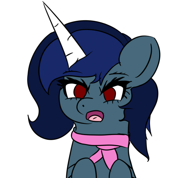 Size: 5000x5000 | Tagged: safe, artist:houndy, derpibooru import, oc, oc:houndy, unofficial characters only, unicorn, blue mane, cute, eyelashes, eyeliner, horn, image, long hair, long mane, makeup, multicolored hair, png, red eyes, simple background, solo, transparent background, unicorn oc