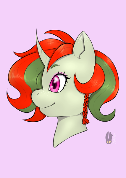 Size: 1446x2039 | Tagged: safe, artist:natt333, derpibooru import, oc, oc:scarlet reverie, pony, unicorn, bust, commission, commissioner:solar aura, image, png, portrait