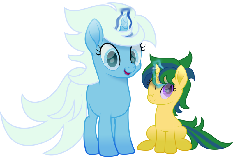 Size: 11907x8035 | Tagged: safe, artist:lincolnbrewsterfan, artist:switchyswap, derpibooru import, oc, unofficial characters only, unicorn, derpibooru community collaboration, .svg available, 2023 community collab, :d, aura, blank flank, blue eyes, collaboration, derpibooru exclusive, duo, duo female, female, glow, glowing horn, horn, image, inkscape, looking at you, magic, magic aura, movie accurate, one eye closed, open mouth, open smile, png, purple eyes, simple background, sitting, smiling, standing, striped mane, striped tail, tail, telekinesis, transparent background, two toned mane, two toned tail, unicorn oc, vector, wink, winking at you