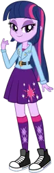 Size: 317x1000 | Tagged: safe, artist:emeraldblast63, derpibooru import, twilight sparkle, human, equestria girls, clothes, converse, female, humanized, image, long socks, png, shoes, simple background, skirt, solo, transparent background