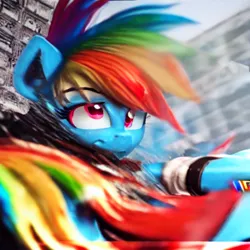 Size: 1080x1080 | Tagged: safe, artist:vinphu1, derpibooru import, machine learning generated, stable diffusion, rainbow dash, anthro, pegasus, female, image, png, solo