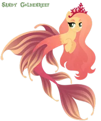 Size: 1920x2300 | Tagged: safe, artist:kabuvee, derpibooru import, oc, oc:sandy goldenreef, merpony, female, image, png, simple background, solo, transparent background