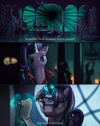 Size: 3608x4563 | Tagged: safe, artist:ciborgen, derpibooru import, starlight glimmer, pony, unicorn, doctor strange, duo, image, jpeg, marvel, marvel cinematic universe, s5 starlight, self paradox, self ponidox, third eye