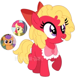 Size: 2008x2048 | Tagged: safe, artist:interstellar-quartz, derpibooru import, apple bloom, tender taps, earth pony, pony, bow, female, filly, foal, hair bow, image, offspring, parent:apple bloom, parent:tender taps, parents:tenderbloom, png, simple background, transparent background