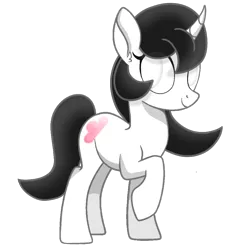 Size: 1000x1000 | Tagged: safe, artist:taoyvfei, derpibooru import, oc, oc:taoyvfei, unofficial characters only, pony, unicorn, derpibooru community collaboration, 2023 community collab, horn, image, png, raised hoof, simple background, solo, transparent background, unicorn oc, white eyes