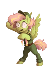 Size: 949x1265 | Tagged: safe, artist:jewellier, derpibooru import, oc, oc:warmworm, pegasus, alternate universe, image, mlp oc ask (ru), pegasus oc, png, scout, simple background, summer camp au, transparent background, wings, younger