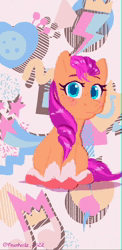 Size: 670x1368 | Tagged: safe, artist:frank3dz, derpibooru import, hitch trailblazer, izzy moonbow, pipp petals, sprout cloverleaf, sunny starscout, zipp storm, earth pony, pegasus, pony, unicorn, g5, my little pony: a new generation, my little pony: make your mark, 2d, abstract background, animated, cutie mark, female, grass land, image, male, mane five (g5), mane seven (g5), mare, misty brightdawn, music, sitting and dancing, stallion, super mario bros. 3, webm