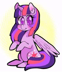 Size: 394x456 | Tagged: safe, artist:cozygh0st, artist:loftycastles, derpibooru import, twilight sparkle, twilight sparkle (alicorn), alicorn, pony, cute, image, jpeg, sitting, solo, sparkly eyes, wingding eyes