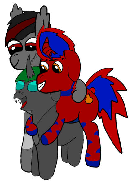 Size: 1100x1550 | Tagged: safe, artist:acid flask, derpibooru import, oc, oc:acid flask, oc:blood moon, oc:changeling dox, unofficial characters only, bat pony, changeling, pony, unicorn, zebra, zebracorn, derpibooru community collaboration, 2023 community collab, bandage, bat pony oc, bat wings, broken horn, changeling oc, curved horn, cut, cutie mark, digital art, ear fluff, family, female, floppy ears, group, group hug, hair, happy, horn, hug, hug from behind, image, looking at each other, looking at someone, male, mare, png, simple background, smiling, smiling at each other, stallion, standing, tail, transparent background, unicorn oc, wings