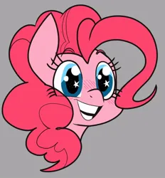 Size: 700x754 | Tagged: safe, artist:shelbysmol, derpibooru import, pinkie pie, earth pony, pony, bust, cute, diapinkes, female, gradient background, happy, image, jpeg, mare, ponk, smiling, solo, starry eyes, wingding eyes