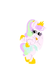 Size: 3072x4096 | Tagged: safe, artist:soundwavedragon, derpibooru import, oc, oc:fizzy sprinkles, unofficial characters only, alicorn, derpibooru community collaboration, 2023 community collab, :p, alicorn oc, alicornified, bipedal, clothes, crown, eyelashes, hoof shoes, horn, image, jewelry, png, race swap, regalia, skirt, solo, tiara, tongue out, wings