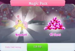 Size: 1263x857 | Tagged: safe, derpibooru import, idw, official, rosedust, flutter pony, pony, antennae, bow, bundle, costs real money, curtains, english, female, g1, g4, gameloft, gem, idw showified, image, insect wings, jpeg, mare, numbers, queen, queen rosedust, sale, solo, solo focus, spread wings, tail, tail bow, text, wings