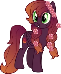 Size: 6067x7310 | Tagged: safe, artist:shootingstarsentry, derpibooru import, oc, oc:astral night, pegasus, pony, absurd resolution, female, floral head wreath, flower, image, mare, png, simple background, solo, transparent background