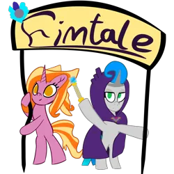 Size: 2048x2048 | Tagged: safe, artist:knife smile, derpibooru import, oc, oc:knife smile, oc:sunny cove, unofficial characters only, unicorn, cloak, clothes, crystal, duo, earth pony crystal, fimtale, g5, image, pegasus crystal, png, simple background, transparent background, unicorn crystal, unity crystals