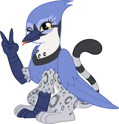 Size: 1215x1267 | Tagged: safe, artist:niggerfaggot, derpibooru import, oc, oc:gaela, unofficial characters only, gryphon, derpibooru community collaboration, 2023 community collab, beak, cute, female, image, looking at you, one eye closed, peace sign, png, pose, posing for photo, raspberry, simple background, sitting, solo, tail, tongue out, transparent background, wink, winking at you
