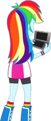Size: 340x813 | Tagged: safe, artist:dustinwatsongkx, derpibooru import, rainbow dash, equestria girls, 3ds, facing away, image, png, simple background, solo, transparent background