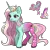 Size: 1080x1080 | Tagged: safe, artist:crumbelinadicarmello, derpibooru import, minty, oc, pony, unicorn, avatar maker fantasy pony, body markings, candy, facial markings, food, freckles, g3, g4, gradient legs, hair accessory, heart, holiday, image, long mane, magical lesbian spawn, offspring, parent:minty, parent:princess cadance, pink mane, png, princess, purple eyes, solo, sprinkles, unshorn fetlocks, valentine's day, winter minty, yellow mane