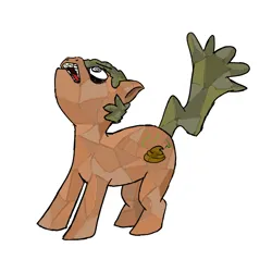 Size: 900x900 | Tagged: safe, artist:potatoconnoisseur, derpibooru import, oc, oc:smelly bigshit, unofficial characters only, crystal pony, earth pony, pony, derpibooru exclusive, image, looking up, male, png, scared, simple background, solo, stallion, the crystal empire 10th anniversary, white background
