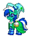 Size: 110x132 | Tagged: artist needed, safe, derpibooru import, oc, oc:rainy, unofficial characters only, pony, unicorn, pony town, 2d, bag, clothes, glasses, hat, image, mage, male, png, socks, wizard hat