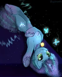 Size: 3232x4044 | Tagged: safe, artist:appleneedle, derpibooru import, butterfly, insect, pony, unicorn, g5, my little pony: a new generation, art, character, digital, draw, drawing, fanart, glow, image, jpeg, lying down, misty brightdawn, paint, painting