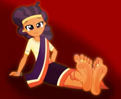 Size: 4000x3279 | Tagged: suggestive, artist:lilihoof, derpibooru import, saffron masala, human, equestria girls, anklet, bindi, clothes, dress, feet, female, fetish, foot fetish, foot focus, humanized, image, india, indian, jewelry, looking at you, png, ring, sari, soles, solo, toe ring