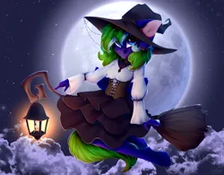 Size: 4000x3126 | Tagged: safe, artist:shinoshai, derpibooru import, oc, anthro, pegasus, commission, halloween, hat, holiday, image, jpeg, solo, witch, witch hat