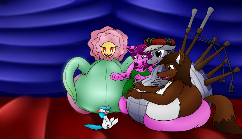 Size: 3600x2079 | Tagged: questionable, artist:the-furry-railfan, derpibooru import, oc, oc:alfa, oc:amaranth, oc:hylund, oc:minty candy, oc:snuggles, unofficial characters only, bagpipe dragon, blushing, diaper, diaper fetish, diapercritter, ear blush, fetish, hat, image, inflatable, inflatable toy, inflation, looming, non-baby in diaper, non-mlp oc, parade balloon, plushie, png, skidding, surprised