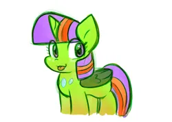 Size: 1204x858 | Tagged: safe, artist:zutcha, derpibooru import, thorax, changedling, changeling, disguise, disguised changeling, eye clipping through hair, image, king thorax, not twilight sparkle, png, simple background, solo, tongue out, white background