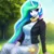 Size: 1024x1024 | Tagged: safe, derpibooru import, editor:dovakkins, machine learning generated, novelai, prompter:dovakkins, stable diffusion, princess celestia, alicorn, anthro, beautiful, breasts, busty princess celestia, clothes, cutie mark, cutie mark on clothes, forest, forest background, gloves, grass, grass field, happy, image, jacket, png, sitting, smiling, sports outfit, tree