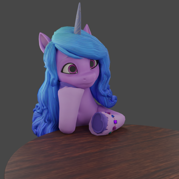 Size: 1920x1920 | Tagged: safe, derpibooru import, izzy moonbow, pony, unicorn, my little pony: a new generation, 3d, g5, gray background, image, png, simple background, solo