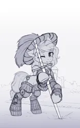 Size: 2496x4000 | Tagged: safe, artist:dipfanken, derpibooru import, oc, unofficial characters only, pony, armor, feathered hat, greatsword, hat, image, landsknecht, png, solo, sword, weapon, zweihander