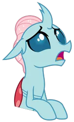 Size: 1500x2466 | Tagged: safe, artist:sketchmcreations, derpibooru import, ocellus, changedling, changeling, uprooted, concerned, female, frown, image, looking up, open mouth, png, simple background, transparent background, vector, worried