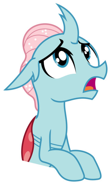 Size: 1500x2466 | Tagged: safe, alternate version, artist:sketchmcreations, derpibooru import, edit, ocellus, changedling, changeling, uprooted, concerned, female, frown, image, looking up, open mouth, png, pony eyes, pony eyes edit, simple background, transparent background, vector, worried