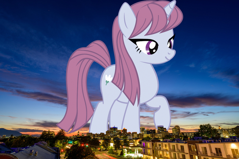 Size: 2048x1365 | Tagged: safe, artist:hm-coral-fox, artist:jaredking779, derpibooru import, lipstick vanity, pony, unicorn, background pony, female, giant pony, giant unicorn, giantess, highrise ponies, image, irl, jpeg, macro, mare, mega giant, photo, ponies in real life, salt lake city, solo, utah