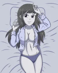 Size: 2834x3543 | Tagged: suggestive, artist:sumin6301, derpibooru import, octavia melody, equestria girls, breasts, busty octavia, busty octavia melody, cleavage, clothes, female, high res, image, jpeg, looking at you, panties, smiling, solo, solo female, underwear