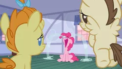 Size: 3072x1727 | Tagged: safe, derpibooru import, screencap, pound cake, pumpkin cake, earth pony, pegasus, pony, unicorn, baby cakes, season 2, baby, baby pony, cake twins, colt, crying, eyes closed, female, filly, flying, foal, frown, high res, image, jpeg, male, mare, ocular gushers, open mouth, sad, siblings, spread wings, trio, twins, wings