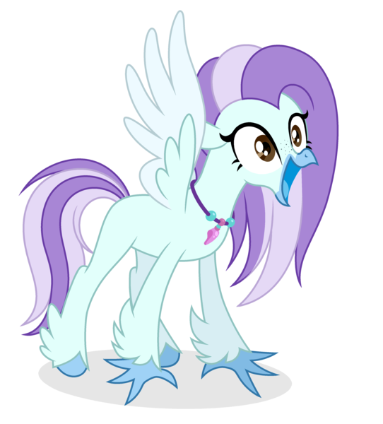 Size: 3075x3401 | Tagged: safe, artist:starshade, derpibooru import, oc, oc:ocean breeze (savygriffs), classical hippogriff, hippogriff, base, base used, female, happy, image, jewelry, necklace, open mouth, png, solo, spread wings, wings