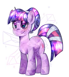 Size: 1143x1280 | Tagged: safe, artist:pozya1007, derpibooru import, twilight sparkle, crystal pony, unicorn, image, jpeg, simple background, solo, the crystal empire 10th anniversary, unicorn twilight, white background