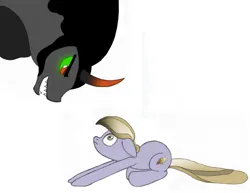 Size: 1134x877 | Tagged: safe, artist:dsb71013, derpibooru import, amber waves, king sombra, crystal pony, arched back, behaving like a cat, derpibooru exclusive, floppy ears, image, png, scared, the crystal empire 10th anniversary