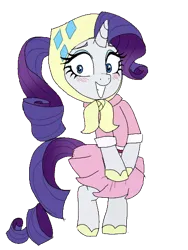 Size: 400x532 | Tagged: artist needed, safe, derpibooru import, rarity, pony, unicorn, sleepless in ponyville, the end in friend, 4chan, bipedal, blushing, clothes, covering, cute, dress, embarrassed, embarrassed grin, female, headscarf, image, mare, marilyn monroe, movie reference, pleated skirt, png, raribetes, scarf, simple background, skirt, skirt lift, skirt pull, solo, the seven year itch, transparent background, upskirt, wind