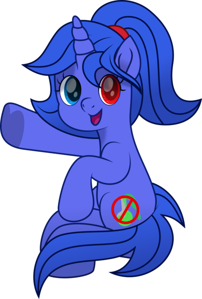 Size: 3760x5570 | Tagged: safe, artist:lincolnbrewsterfan, derpibooru import, oc, oc:peri, pony, unicorn, derpibooru community collaboration, .svg available, 2023 community collab, :d, blue, blue eye, blue mane, blue tail, elastic, female, flask, hair tie, hairband, heterochromia, hoof heart, horn, image, inkscape, looking at you, mare, movie accurate, no base, open mouth, open smile, png, ponytail, pose, potion, red eye, simple background, sitting, smiling, smiling at you, tail, tongue out, transparent background, underhoof, unicorn oc, vector, waving, waving at you