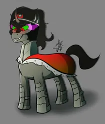 Size: 780x922 | Tagged: safe, artist:ermecg, derpibooru import, king sombra, pony, unicorn, evil grin, glow, glowing eyes, grin, image, male, png, simple background, smiling, stallion, the crystal empire 10th anniversary