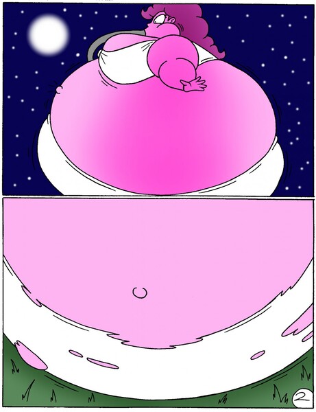 Size: 983x1280 | Tagged: questionable, artist:robot001, derpibooru import, pinkie pie, comic:pinkie go blimpy, equestria girls, big breasts, bra, breasts, busty pinkie pie, clothes, female, image, inflation, jpeg, panties, solo, solo female, underwear