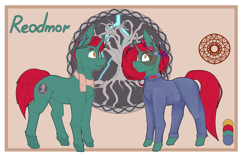 Size: 3700x2400 | Tagged: safe, artist:chapaevv, derpibooru import, oc, oc:reodmor, pony, unicorn, commission, duo, female, feral, image, male, png, reference sheet